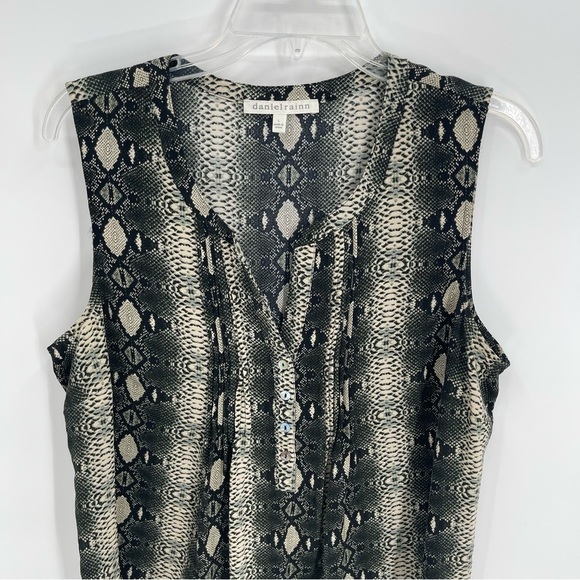 Daniel Rainn Women’s Snakeskin Print sleeveless top size large Black Gray Tan - Picture 4 of 8